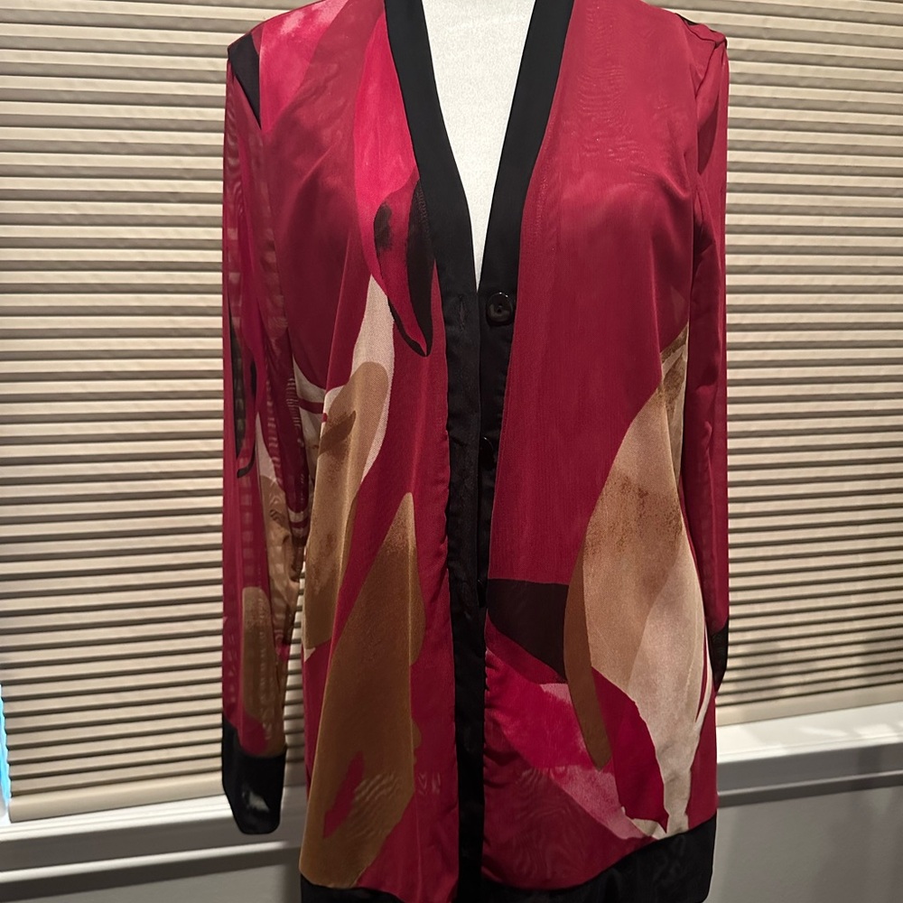 Chico's Vibrant Red and Black Blazer